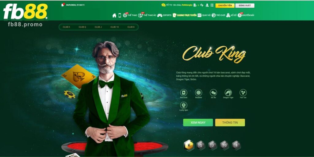 Đôi nét chung về sảnh Club King Fb88