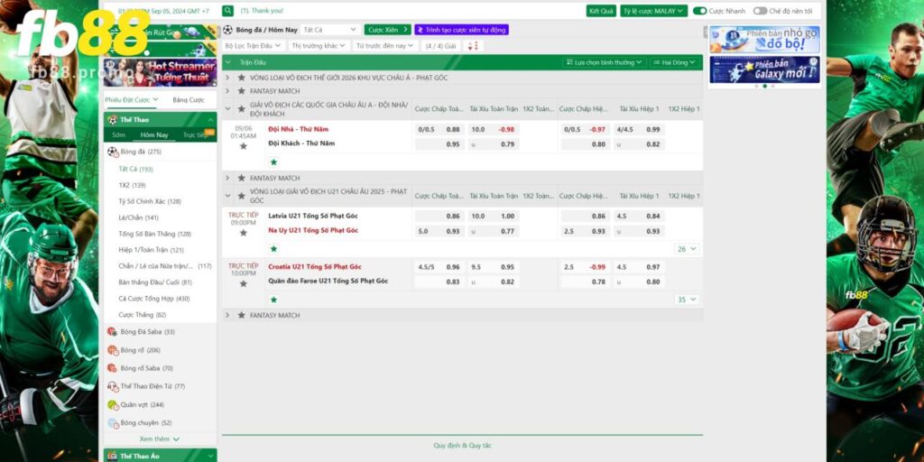 Khám phá nhiều kèo cược Fb88 lôi cuốn